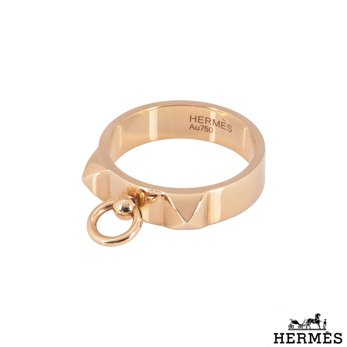 Hermés Rose Gold Collier De Chien Ring | Rich Diamonds